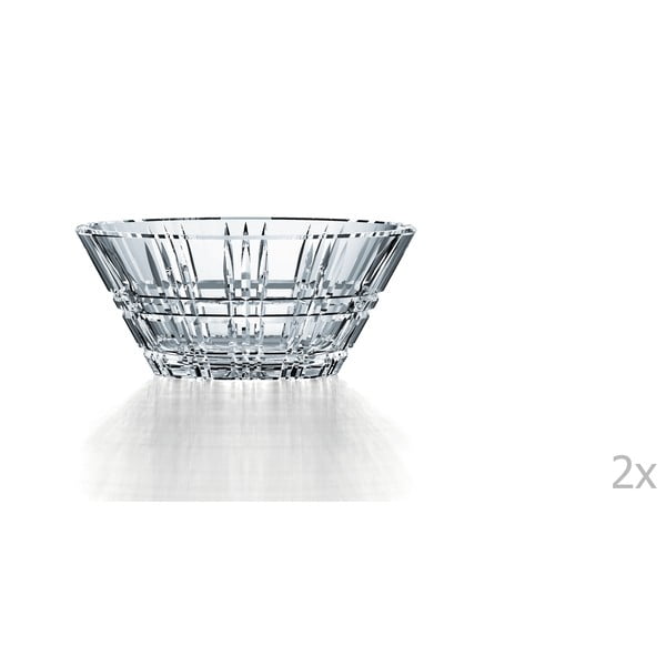2 kristāla stikla trauku komplekts Nachtmann Square Bowl Set, 15 cm