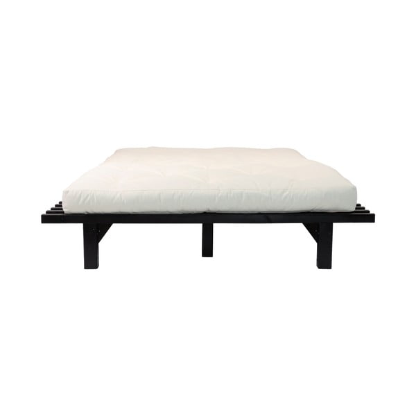 Divguļamā gulta no priedes koka ar matraci Karup Design Blues Comfort Mat Black Natural, 160 x 200 cm