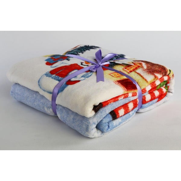 Pleds ar Ziemassvētku motīvu no kokvilnas maisījuma 150x200 cm – Mila Home