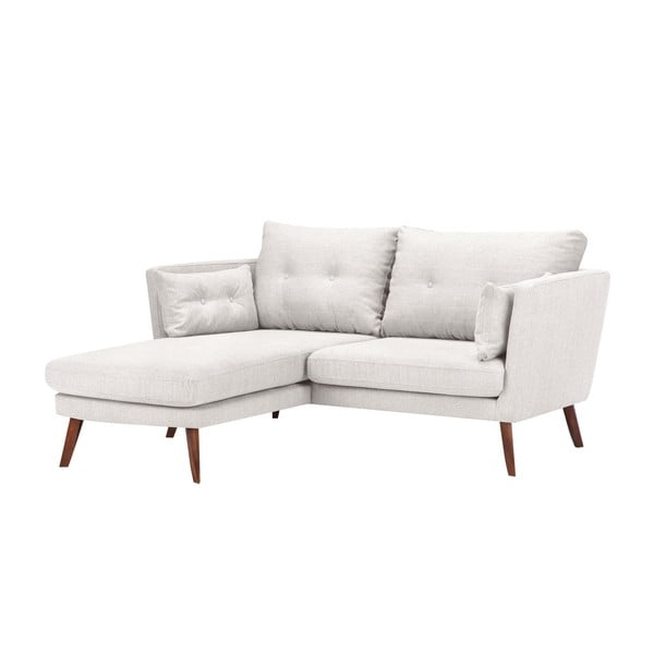 Krēmkrāsas un balts trīsvietīgs dīvāns Mazzini Sofas Elena, ar atpūtas krēslu kreisajā stūrī