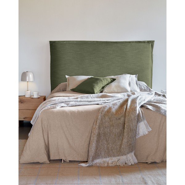 Zaļš polsterēts gultas galvgalis 166x106 cm Tanit – Kave Home-image-1