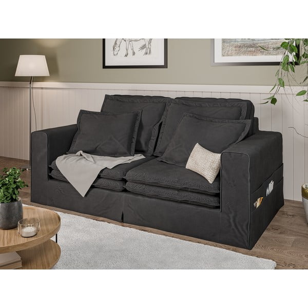 Antracīta pelēks dīvāns 196 cm Nora – Ropez-image-3