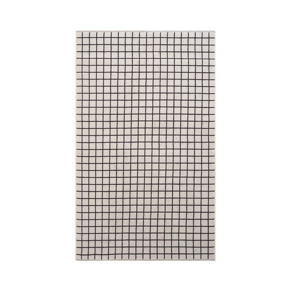 Melns/bēšs kokvilnas dvielis 90x150 cm Grid – Jotex-image-2