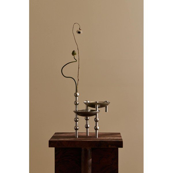 Matētas sudraba krāsas metāla vāze (augstums 10 cm) Nagel – STOFF Nagel-image-3