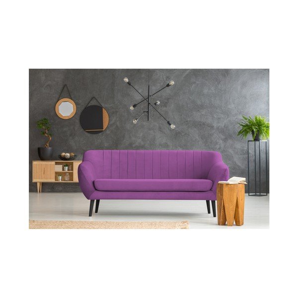 Violets divvietīgs dīvāns Mazzini Sofas Toscane, melnas kājas-image-3
