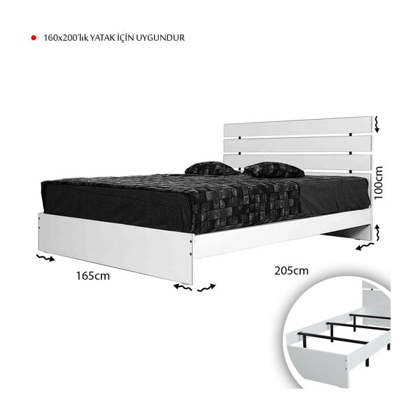 Dabīga toņa divvietīga gulta 160x200 cm Fuga – Kalune Design-image-4