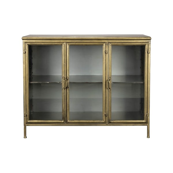 Zelta krāsas metāla vitrīna 100x80x38,5 cm Gertlush – Dutchbone