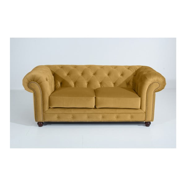 Dzeltens dīvāns Max Winzer Orleans Velvet, 196 cm