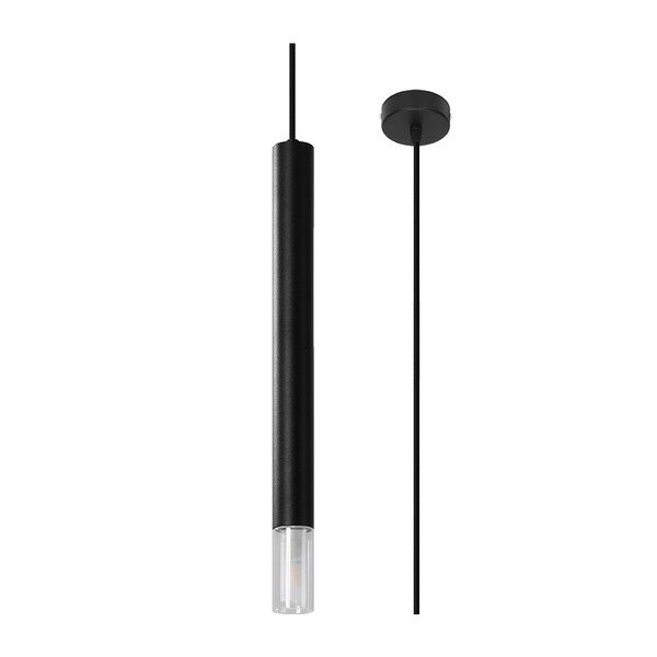 Melna metāla piekaramā lampa ø 8 cm Vittoria – Sollux