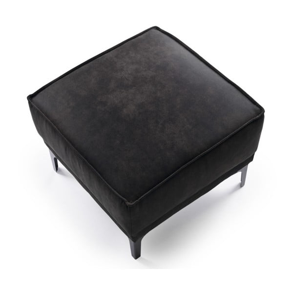 Antracīta pelēks pufs no ādas imitācijas Copenhagen – Scandic-image-3