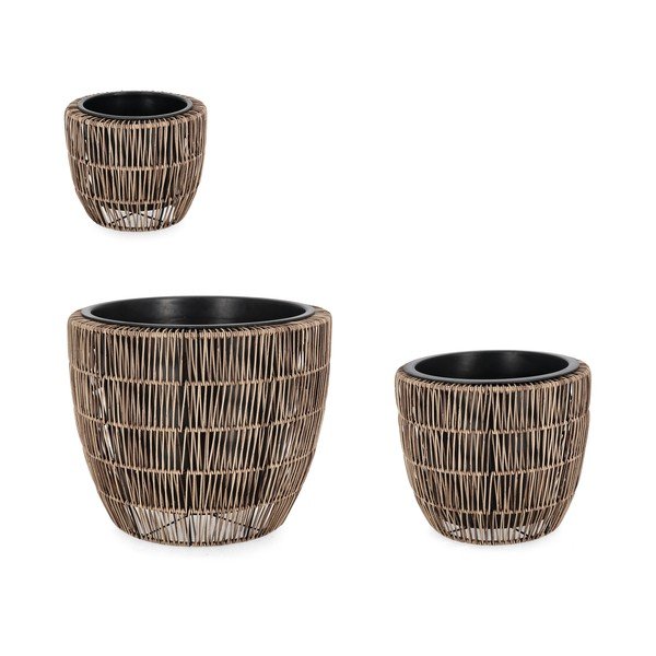 Plastmasas/mākslīgās rotangpalmas puķu podi (3 gab.) ø 44 cm Ayun – Bizzotto-image-1