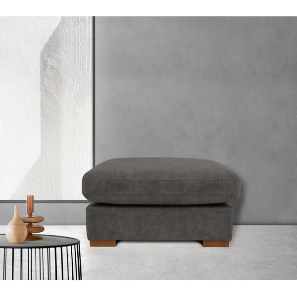 Antracīta pelēks kāju soliņš no ādas imitācijas Hamburg – Scandic-image-1