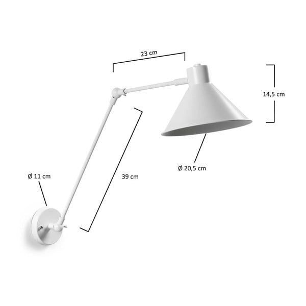 Balta sienas lampa Dione – Kave Home-image-3