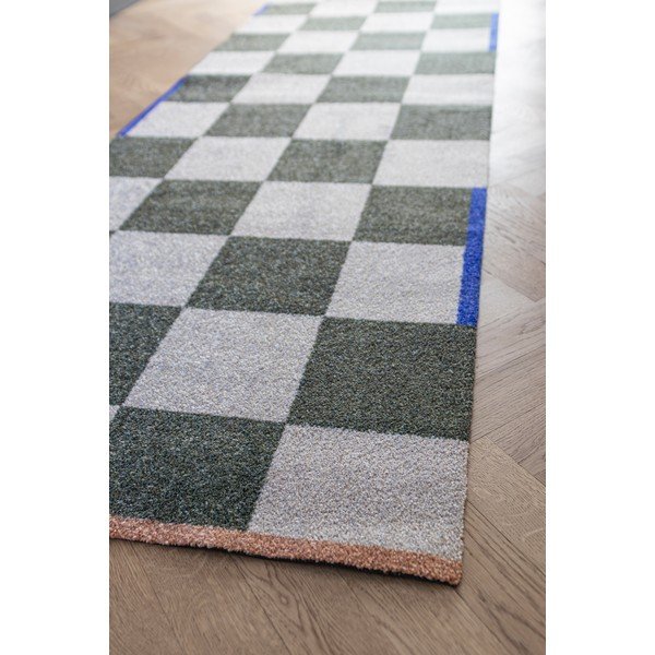 Tumši zaļš/krēmkrāsas mazgājams celiņa paklājs 77x242 cm Square – Mette Ditmer Denmark-image-2