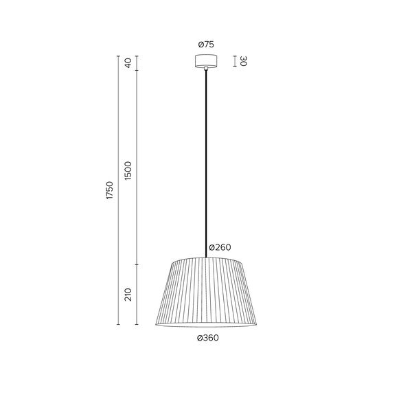 Bēšs piekaramais lukturis ar melnu kabeli Sotto Luce Kami, ⌀ 36 cm-image-3