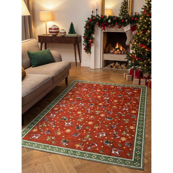 Sarkans/zaļš paklājs ar Ziemassvētku motīvu 160x230 cm Toy's Delight Nostalgic Noel Red Green – Villeroy&Boch-image-1