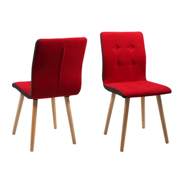 2 sarkanu ēdamistabas krēslu komplekts Actona Frida