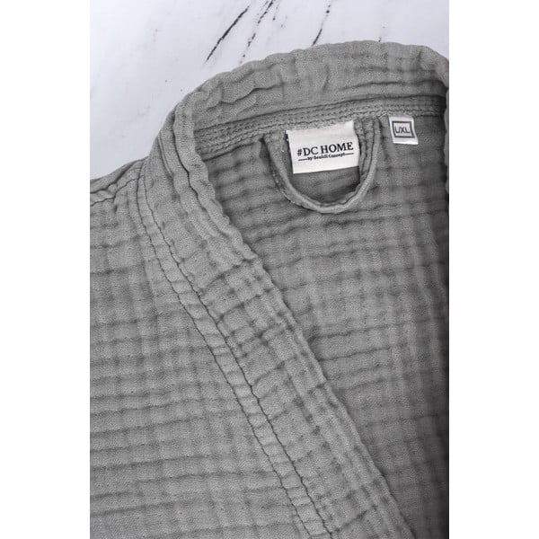 Pelēks muslīna halāts L/XL Kimono – Foutastic-image-4