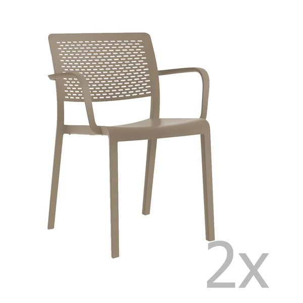 2 smilšu brūnu dārza krēslu komplekts Resol Trama