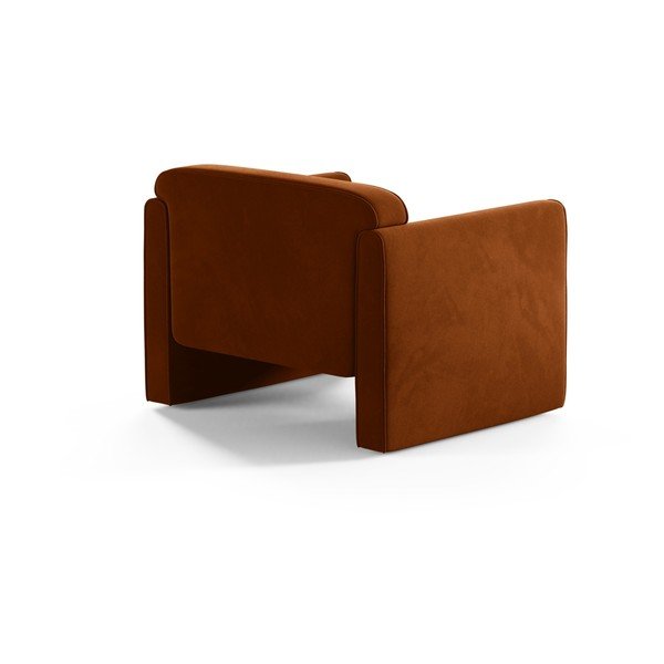 Terakotas oranžs samta atpūtas krēsls Abby – Micadoni -image-2