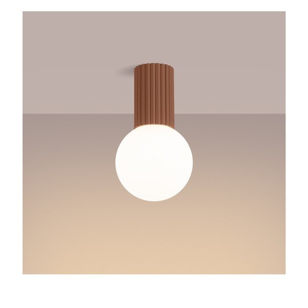 Gaiši brūna griestu lampa ar stikla abažūru ø 12 cm Orbital – Sollux-image-2