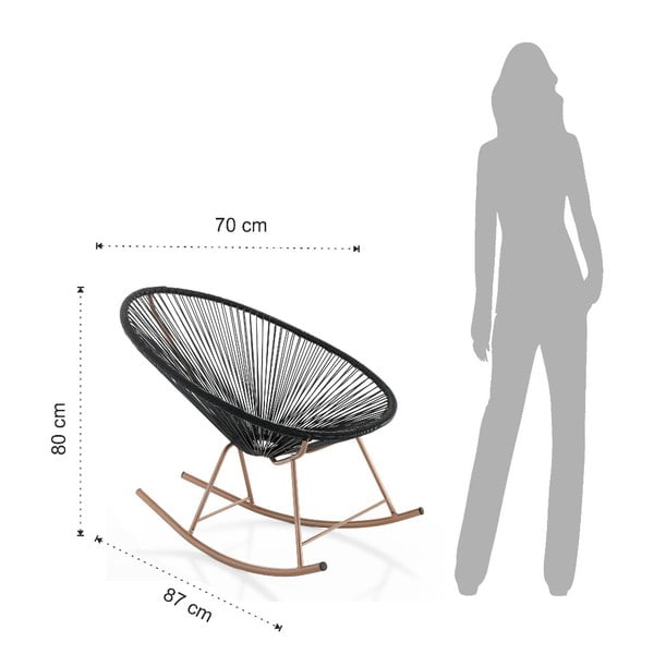 Melns āra šūpuļkrēsls Tomasucci Numana-image-3