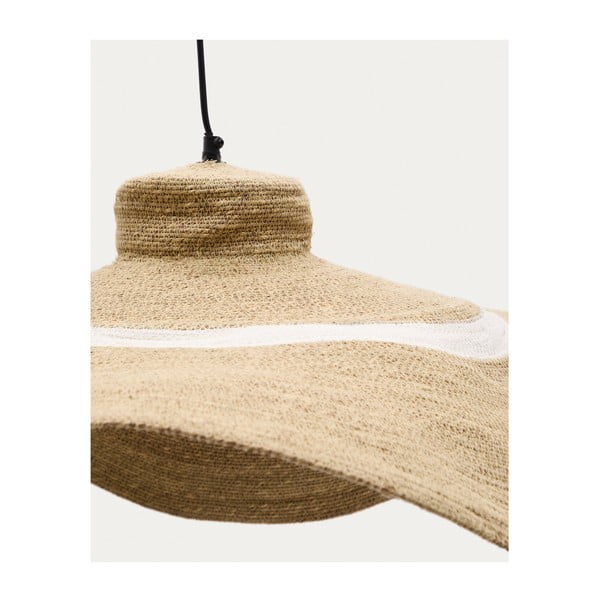 Dabīga toņa piekaramā lampa ar jūraszāles abažūru ø 90 cm Albenya – Kave Home-image-2