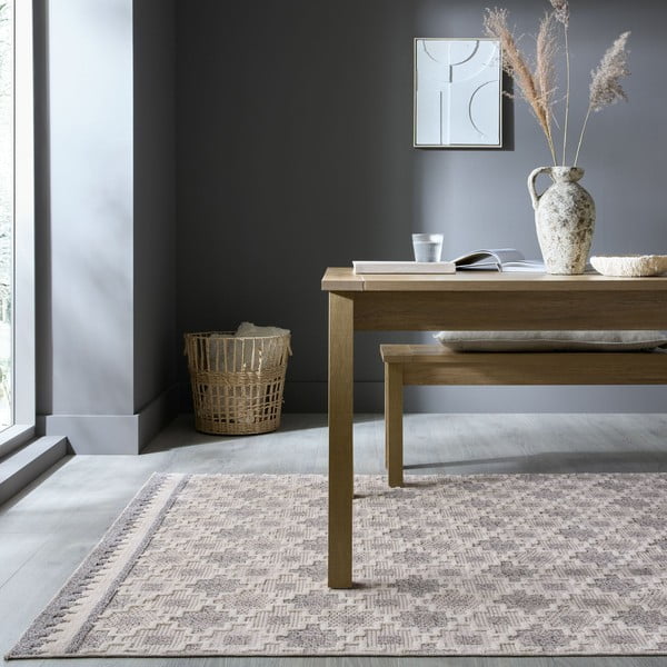 Pelēkbēšs mazgājams paklājs 116x170 cm Graysen – Flair Rugs-image-1