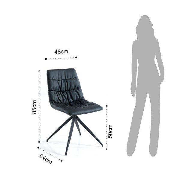 2 melnu Tomasucci Chiara ēdamistabas krēslu komplekts-image-3