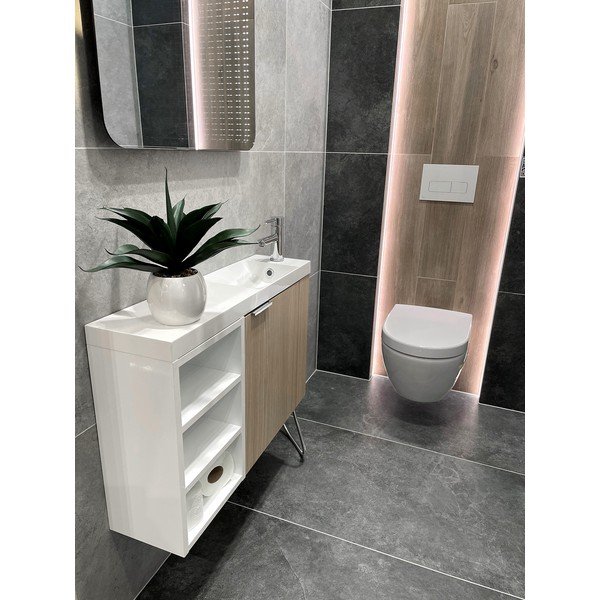 Dabīga toņa piekarams skapītis bez izlietnes un ar ozolkoka imitāciju 50x50 cm Latus Vi – Sapho-image-1