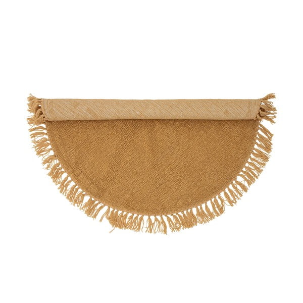 Oranžs apaļš vilnas paklājs ø 110 cm Lenea – Bloomingville-image-3