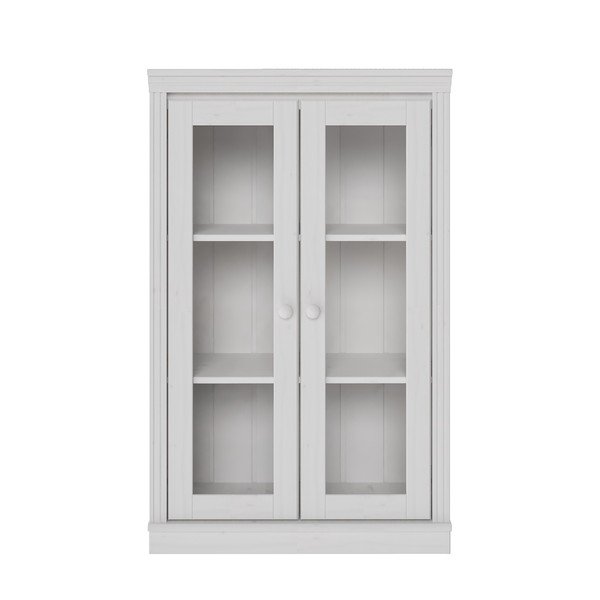 Balta priedes masīvkoka vitrīna 74x118x35 cm Anita – Støraa