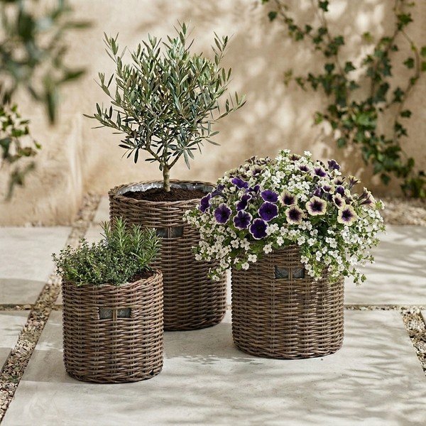 Pelēku dārza puķu podu komplekts Bonami Essentials Natural-image-1