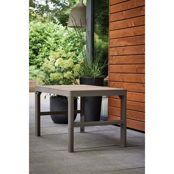 Dārza kafijas galdiņš ar riekstkoka imitāciju 71,5x116 cm Lyon – Keter-image-4