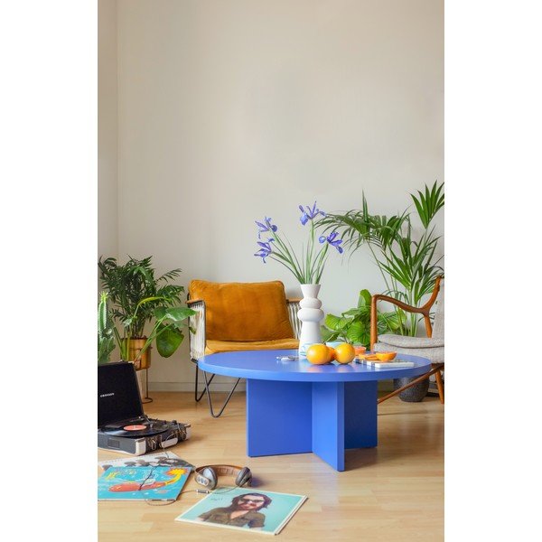 Zils apaļš žurnālgaldiņš ø 100 cm Pausa – Really Nice Things-image-1