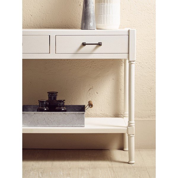 Balts priedes masīvkoka konsoles galds 35x91 cm Heritage – Premier Housewares-image-2