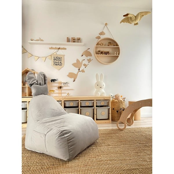 Gaiši pelēks bērnu sēžammaiss Funny Bunny – The Brooklyn Kids-image-1