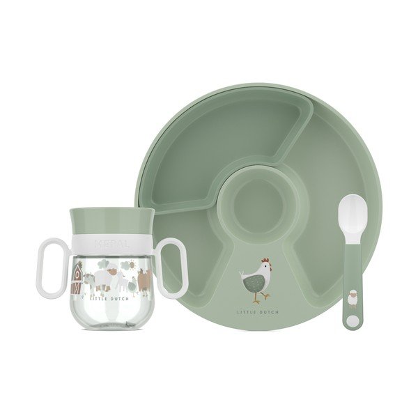 Plastmasas bērnu pusdienu komplekts (3 gab.) Little Farm – Mepal