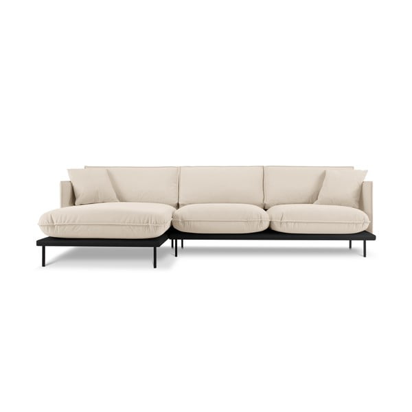Bēšs samta stūra dīvāns (ar kreiso stūri) Auguste – Interieurs 86