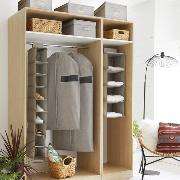 Piekaramais tekstila drēbju skapja organizators Oxford – Compactor-image-4