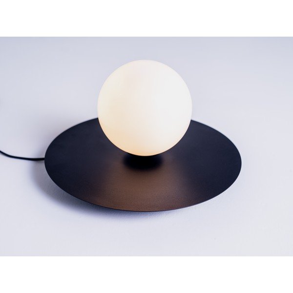 Melna galda lampa ar stikla abažūru (augstums 17 cm) Skiva Ball – CustomForm-image-2