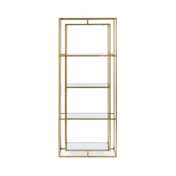 Zelta krāsas tērauda grāmatplaukts 68x172,5x28 cm Elenor – Bizzotto