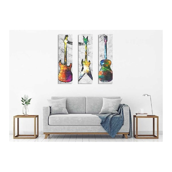 3 daļu sienas glezna uz audekla Guitars-image-1