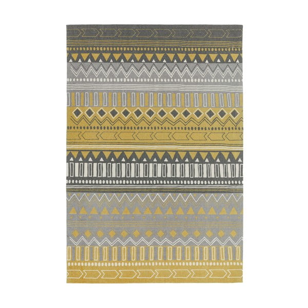 Dzeltens paklājs Āzijas paklāji Tribal Mix, 160 x 230 cm