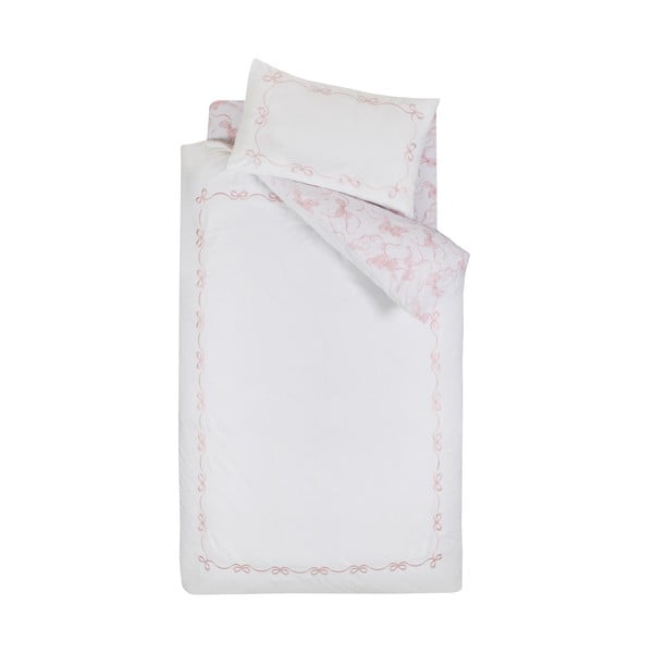 Balta vienguļamā gultas veļa 135x200 cm Bow Embroidery – Catherine Lansfield