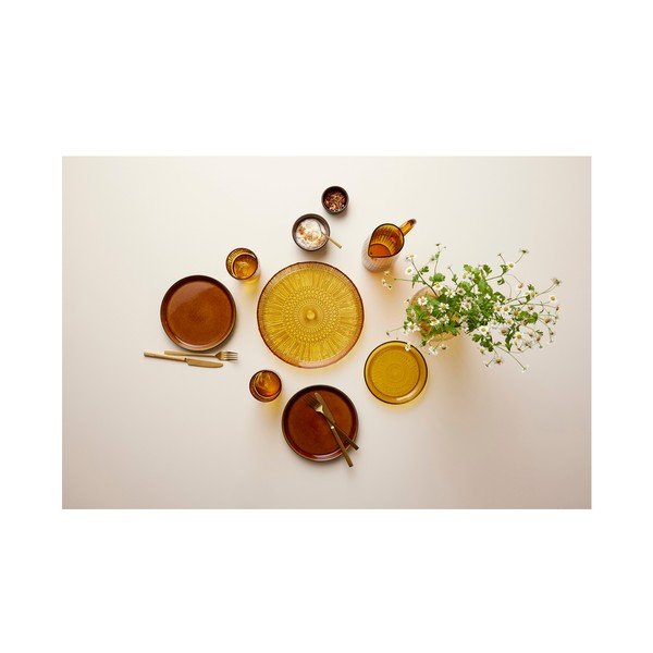 Oranžs stikla servēšanas šķīvis ø 30 cm Kusintha – Bitz-image-2