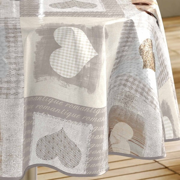 Ar mitru drānu noslaukāms galdauts no PVC ø 160 cm Cosy Coeur – douceur d'intérieur-image-1