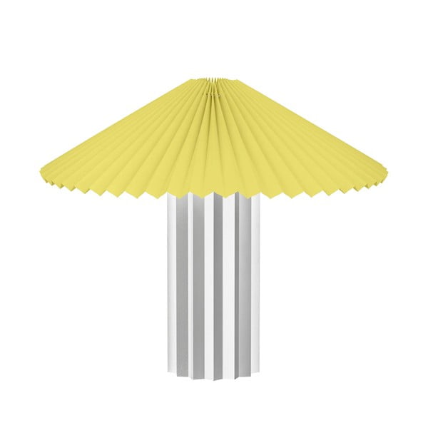 Dzeltena/sudraba krāsas galda lampa ar regulējamu spilgtumu un auduma abažūru (augstums 36 cm) Taite – Blomus
