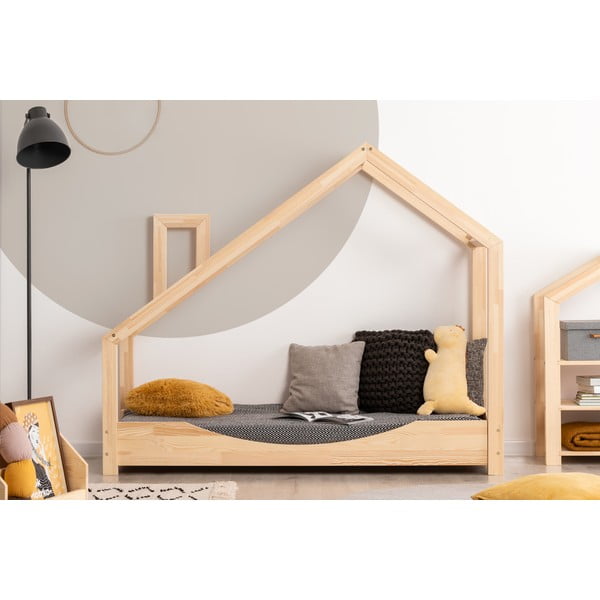 Bērnu gulta mājas formā no priedes koka Adeko Luna Elma, 90 x 160 cm
