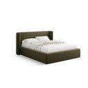 Zaļa polsterēta divvietīga gulta ar veļas kasti ar redelēm 180x200 cm Jason – Windsor & Co Sofas